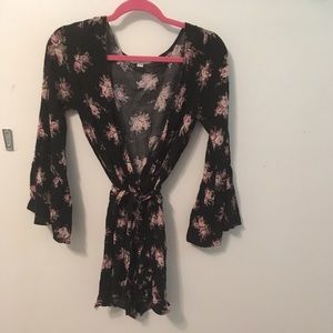 Black Floral Romper